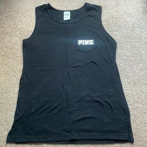 Pink Victoria’s Secret Black Tank Top